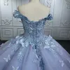 رفاهية لامعة قبالة الكتف فساتين Quinceanera زين الديكور القوس tulle ball العباءات الحلوة 16 سنة فساتين الأميرة ل 15 فيديس دي