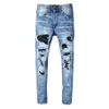 Jeans strappati strappati da uomo Jeans neri Pantaloni hop hop slim fit elasticizzati strappati strappati strappati290t