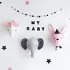 Doll House Accessories Kids Room Plush Toys 3D Animal Heads Decoration Elephant Deer Unicorn Wall Hanging Decor For Baby Girls Nursery 230719
