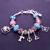 Abadon arrivée mode grosses perles Rose papillon lettre grecque Gamma Phi Delta Bracelets pour femmes cadeaux Charm2263