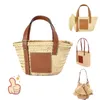 2024 Luxurys Bucket Pochette Summer Weave Cross Body Clutch Beach Bags Womans Raffia Basket Straw Anagram Shoulder Bag Fold Totes Handbag Mens Designer Bags
