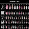 False Nails 120pcs/Bag Gel X Press On Full Cover Heart Cut Out Stiletto Long Coffin Almond Lipstick Shape Flexible Nail Tips