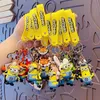 Cartoon Little Yellow Man Zodiac Key Chain Creativiteit Exquisite en schattige drop -lijm Key Chain Ring Paar Schooltas Paarhanger