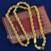 Hela ed Splendid 14k Real Yellow Gold Filled Necklace Rope Link Chain GF Jewelry Mens eller Womens 60cm 4mm Widt309q