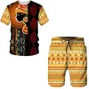 Men's Tracksuits Summer 3D African Print Men/Women Casual T-Shirts Shorts Set Round Neck Casual Couple Streetwear Fashion Beach Sportwear 230720