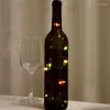 Corde Ghirlanda Decorazioni natalizie 6 pezzi Batteria LED Filo di rame Stringa di luci Fata Lampada Bottiglia di vino Con decorazione di nozze per feste in sughero