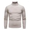 Suéteres para hombre Cuello alto Todo en uno Felpa Suéter de otoño e invierno para pulóver Top informal de punto grueso