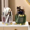 Förvaringslådor Luxury Diamond Makeup Brush Holder Desktop Cosmetic Box With Lock Make Up Tool Smyckesbehållare