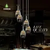 Lustre de cristal moderno 3 luzes Taças de vinho Bar Lustre de luxo Pendurado restaurante Sala de jantar Sala de estar Luzes pendentes299s