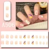 False Nails Colorful Flower Manicure Products Reusable Adhesive Fake Nail Supplies Glue Press Things Full Cover Tips Accessories