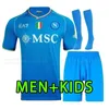 Full Set Maradona 23 24 Napoli soccer jersey 2023 2024 ZIELINSKI KOULIBALY INSIGNE MERTENS LOZANO OSIMHEN goalkeeper home away third men kids child socks