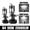 Новый Canbus 90 W Пара лампа H4 Mini Projector Led Lens Lens Lens Bulb 20000LM Комплект для преобразования