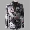 Печать Blazer Men Suits Designs Jacket Mens Costumes Singers Одежда танце