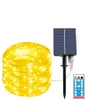 Cordas 12M Luz Solar LED Corda Controle Remoto Luzes de Fada Tubo de Corda Impermeável para Jardim Quintal Árvore de Natal Decoração de Casamento