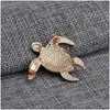 Alfinetes Broches Chegada Cute Little Sea Turtle Broche de Cristal Tartaruga Pins Presente de Natal Jóias 8671565 Drop Delivery Dhrit