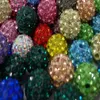 100pcs lot 10mm mixed k252 color Micro Pave CZ Disco Crystal Shamballa Bead Bracelet Necklace Beads beads LotRhinestone DIY y236h