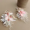 Gedroogde Bloemen Mini Gedroogde Bloem Boutonnières voor Bruidsmeisje Corsage Boho Rustieke Bruiloft Bruidegom en Bruidsjonkers Stoffige Roze Decoratie R230720