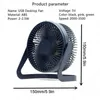 5 tum USB Desktop Fan 360 Roterande Mini Justerbar Portable Electric Fan Summer Mute Air Cooler för hemmakontoret