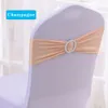 100 pçs faixa de cadeira elástico elástico elastano cadeira arco anel redondo para banquete festa decoração de casamento Noeud De Chaise Mariage239Q