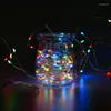 Cordes étanche fée lumière pour fête de mariage LED batterie télécommande fil de cuivre lampe noël vacances décoration chaîne 8 Mode