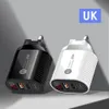 LED 20W PD Typ Carger QC3.0 UE UK UK Travel USB-C ładowarki ścienne Wtyczka do iPhone11 12 13 14 15 Samsung S20 Uwaga 20 HTC Android Telefon