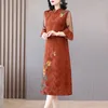 Sukienki swobodne senior cheongsam młody temperament odchudzający sukienkę ślubną lato