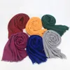 Scarves 90x180cm Women Cotton Linen Scarf Shawl Hijab Muslim Long Headscarf Head Wraps Solid Female Plain