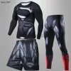 Survêtements pour hommes Impression 3D de super-héros Ensembles pour hommes Vêtements formés à la gym Costume d'entraînement Jogging Sportswear Fitness Dry Fit Survêtement Hommes Kits de compression J230720