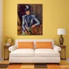 Sammanfattning Canvas Art Woman in Blue. Madame Cezanne 1902 Paul Cezanne Handgjord oljemålning Modern Decor Studio Apartment