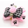 Hundkläder 100 st mycket katthår bågar små tillbehör rosa blommor grooming gummiband240l