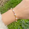 Charm Bracelets Natural White Irregular Pearls Beaded Fashion Plum Blossom Shape Shell Bracelet For Women Reiki Bangle