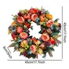 Decorative Flowers Thanksgiving Wreath Peony And Pumpkin Artificial Rose Flower Garland Hanging For Wedding Home Front Door Wall