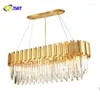 Lampes suspendues FUMAT Creative Ovale Or Bronze Cristal K9 Acier Inoxydable LED Éclairage Lustres Lumières Accrocher De Haute Qualité Pour Foyer