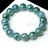 10 mm 100% naturalny zielony jadeite okrągłe klejnotowe kamienne koraliki bransoletka 7 5 '' 279Y