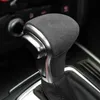 Alcantara Suede Wrapping ABS Gear Shift Knob Cover för Audi A3 A4L A5 A6 A6L A7 Q5 Q5L Q7 S6 S7 Q2L TT TTRS RSQ3 RS3 RS4 RS5 RS6286I