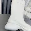 Nya regnbotar Knight Boots lårhög hög rund tå cap lägenheter häl gummi sula unisex lyx designers mode casual par skor fabrik skor storlek 35-46
