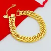 Bangle 24K Gold GP 9mm Chain Bracelet Мужчина 19 см моды желтые ювелирные украшения Прямая заводская цена 230719