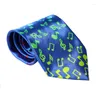 Bow Ties Men's Music Tie Polyester 10CM Neck Musical Note Printed Colorful Width Thin For Men Weeding Party Concert Gift