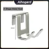 Çerçevesiz H ŞEKİL METAL HOOK Paslanmaz Çelik Havlu Rackbathroom Donanım Asma Kancalar 2 PCS Şapkalar Çanta Ceket Havlu Depolama Askı L230704