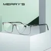 Leesbril MERRYS DESIGN Mannen Leesbril Aluminium Frame Anti Blauw Licht Blokkeren CR-39 Hars Asferische Glazen Lenzen S2170FLH 230719