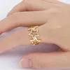 Klusterringar aibef stjärna design kristall justerbar för kvinnor rhinestone brud öppen finger ring bröllop engagemang charm smycken smycken