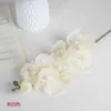 Flores decorativas mariposa artificial orquídea blanca flor seda plástico polilla Phalaenopsis para boda hogar DIY decoración falsa