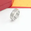 316 Titanium Steel Silver Gold Stones Full Shine Love Ring Men and Women Rose Gold Ring For Boven