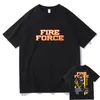 Mannen T Shirts Anime Fire Force Grafische T-shirt Manga Shinra Kusakabe Gedrukt T-shirt Mannen Street Vintage Streetwear Vrouwen tops