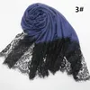 Scarves Cross-Border Solid Color Two-Head Black Lace Closed Toe Women's Scarf Silk Shawl