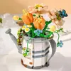Block Creative Mini Watering Can Potted Plant Building Blommor Flower Potted Bonsai Bouquet DIY Home Decoration Toys for Girls Gift R230720