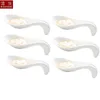 Herb Spice Tools 6pcs Set Cuillère En Forme De Poisson Dîner Snack Sauce Plat En Porcelaine Blanche el Petit Déjeuner Buffet En Céramique Wasabi Vaisselle Distributeur D'huile 230720