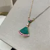 Fashion designer necklace for women fashionable and charming fan shaped 18k gold pendant necklace high-quality titanium steel luxury jewelry