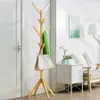 8 Hooks Solid Wood Floor Standing Coat Racks Home Furniture Storage Clothes Hanging Wooden Hanger Bedroom Drying Rack 2012182648