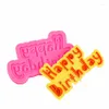 Baking Moulds Happy Birthday Party Letter Silicone Fondant Cake Diy Mold Gypsum Decorative Card Mould A876 Accessories